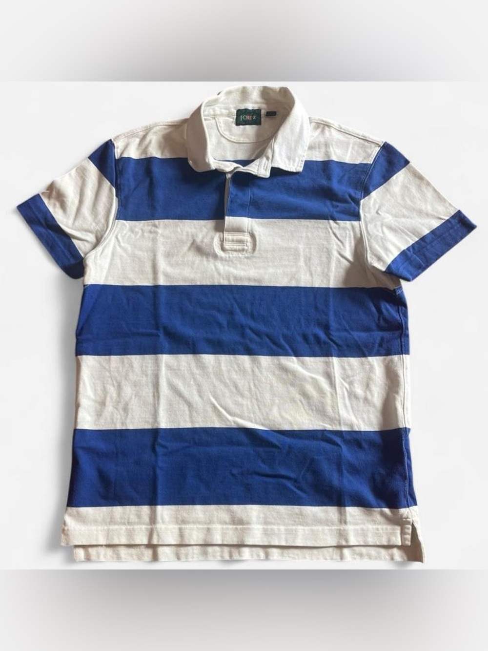 vintage j crew blue and white striped polo